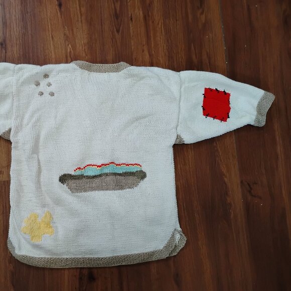 Vintage Berek Snack Food Hand Knit Novelty Sweater - Picture 7 of 7
